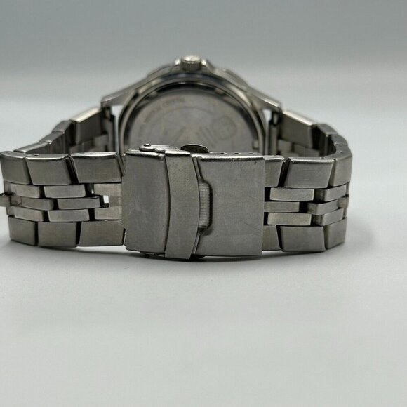 Wenger Swiss Military Watch Men Silver Tone White Dial Date Window New Battery - Picture 6 of 14